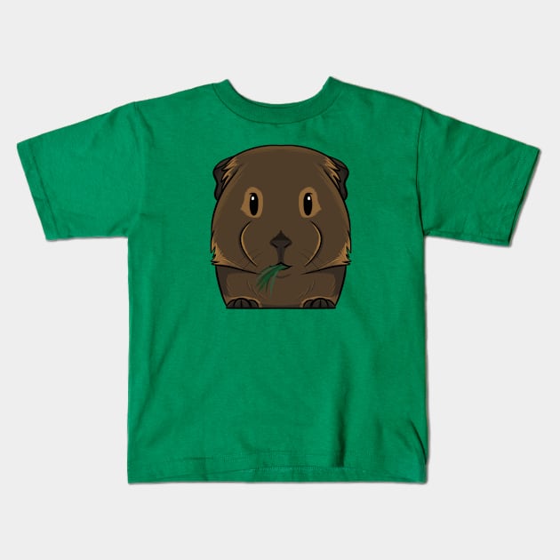 Brown Smooth Coat Guinea Pig Kids T-Shirt by DeguArts